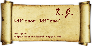 Kácsor József névjegykártya